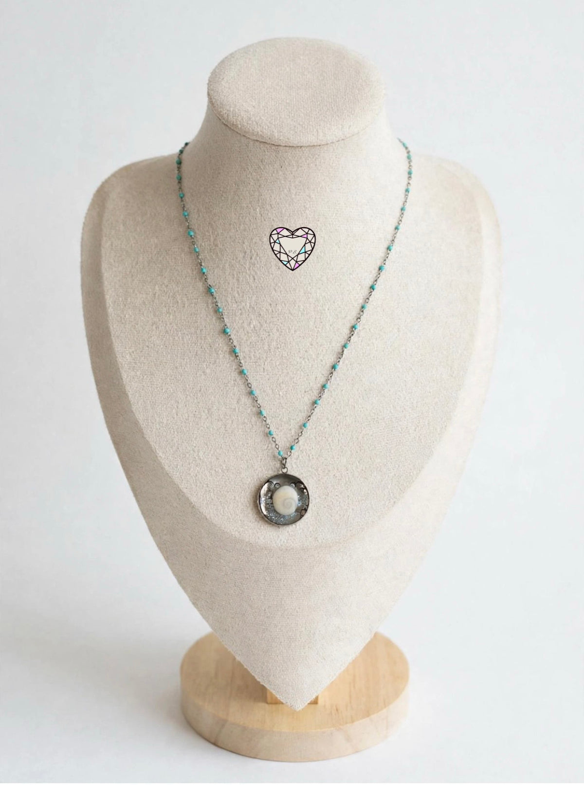 Collana Occhio di Santa Lucia in Resina. Catenina silver -Amuleto del mare
