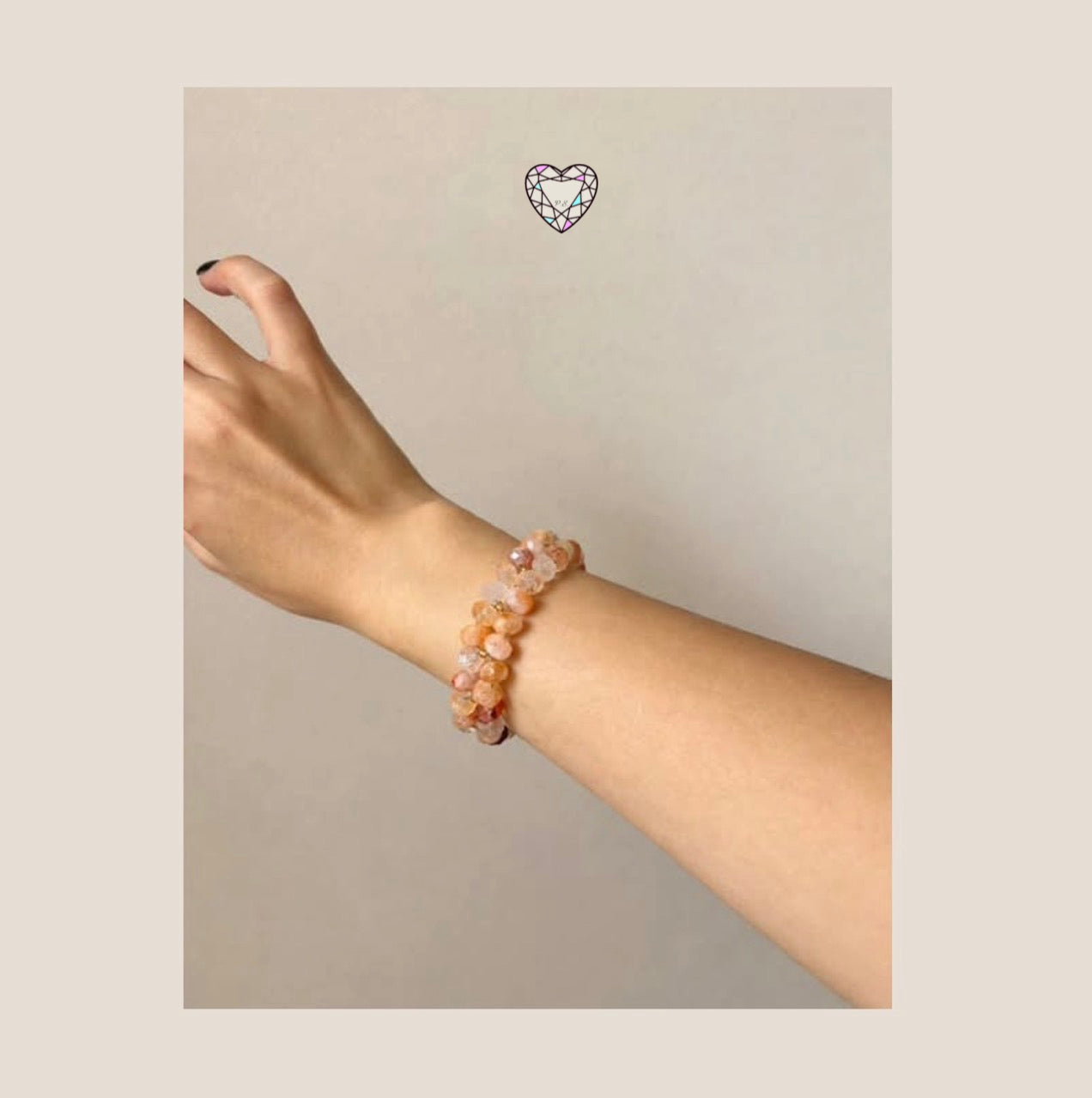 Bracciale doppio in Quarzo Ematoide - pietre naturali sfaccettate
